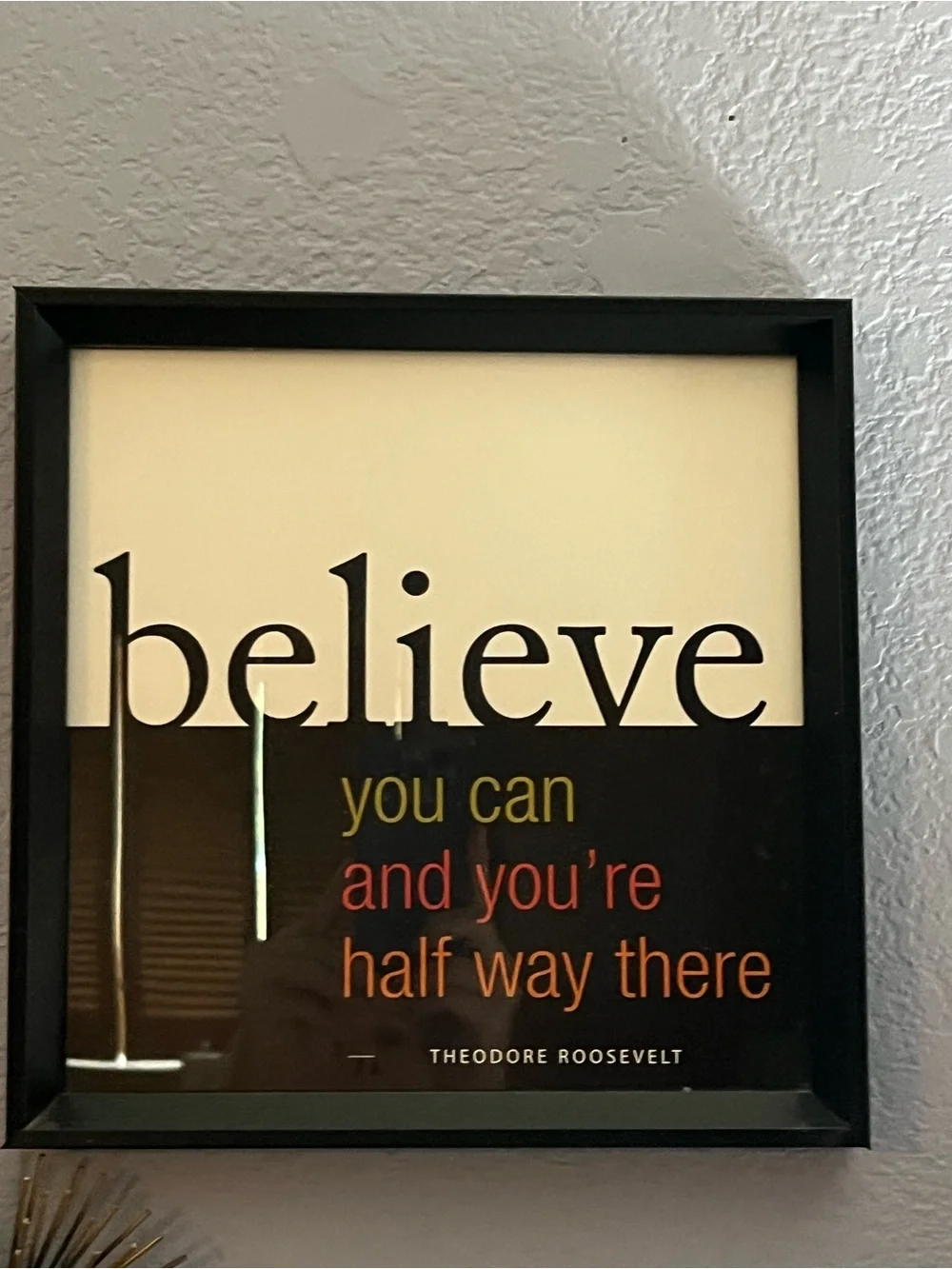 Believe Framed Wall Art - Black Frame with Cream and Black Print